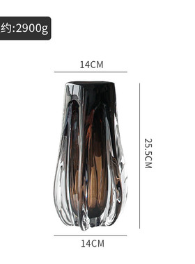 视北欧简约远玻璃花瓶高级感轻奢创意插花摆件批发酒店样板间装饰