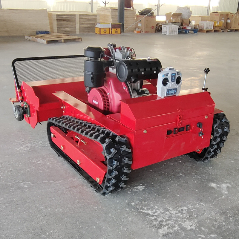 源头厂家碎柴油碎草机河堤坡道开荒果园遥控草履带式遥控割草机