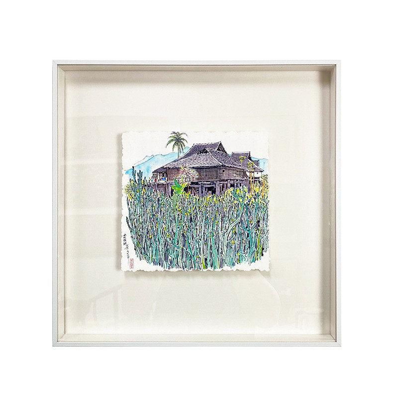 s228立体中空相框悬浮装裱干花玫瑰保存diy摆台贝壳手工展示制作