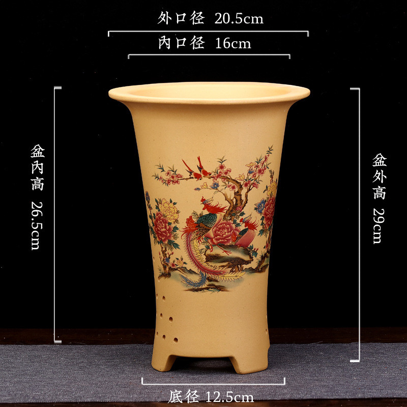 紫砂兰花盆盆景君子兰绿萝蕙春兰建兰简约家用陶瓷客厅专用盆批发