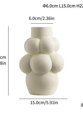 北欧花蕾陶瓷花瓶创意艺术摆件器高级感插花室内轻奢软装饰品