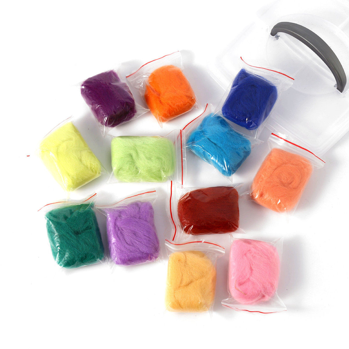 66s精梳彩色羊毛条羊毛毡戳戳乐材料包批发手工编织现货diy