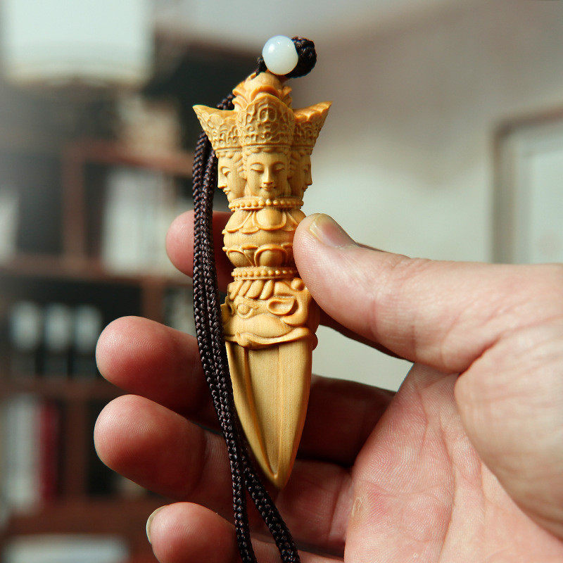 文玩金刚杵手把件男士随身把玩木质工艺品饰品黄杨木雕手玩件