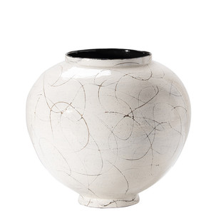 新中式样板间酒店大堂花瓶花器吧台前台接待台装饰手工陶瓷摆件