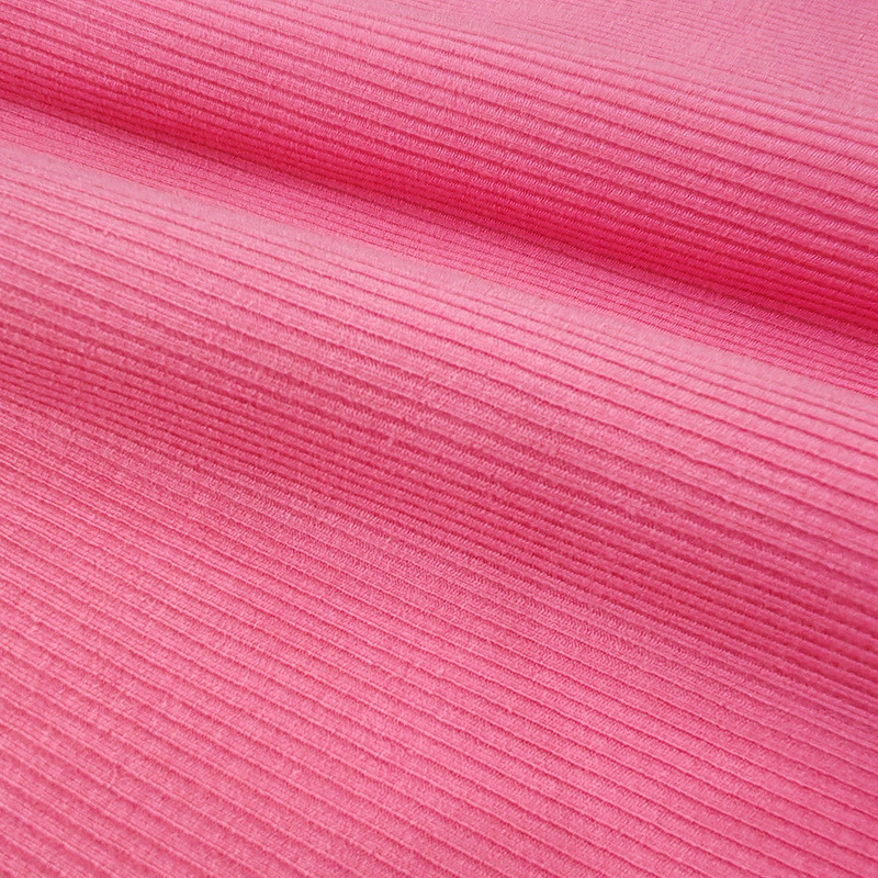 2*2坑条高针织布罗纹回弹螺纹针织面料莫代尔人棉柔软亲肤服装布