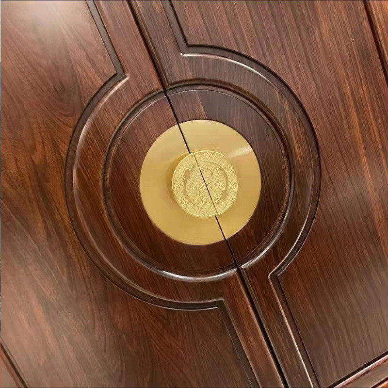 新中式实木大班台办公桌典雅大气办公室轻奢乌金木老板桌椅家具