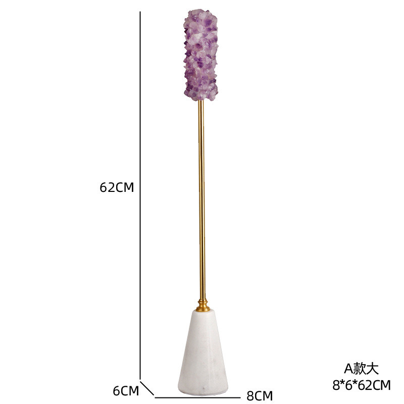 zb6m批发简约现代花球天然紫水晶独舞摆件酒柜客厅玄关轻奢软装饰