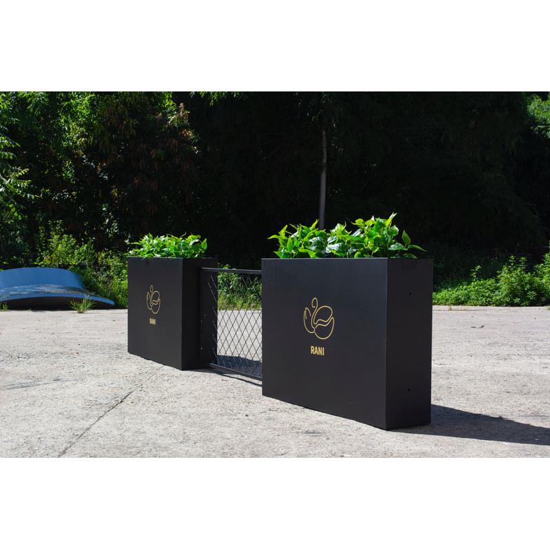 户外摆定不锈钢花箱组合花盆庭院花槽广场外铁艺花箱花架售楼部