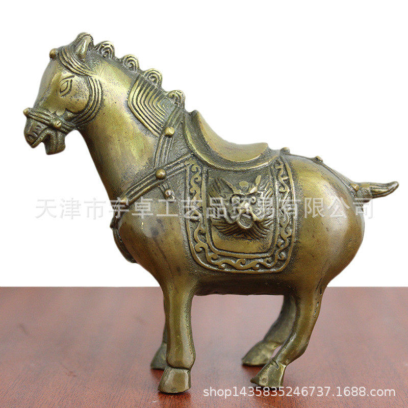宇卓铜器纯铜唐马黄铜马铜马工艺品摆件