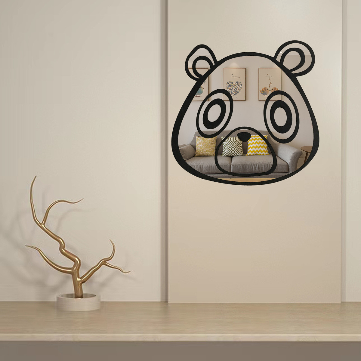 temu爱心骷髅足球家居装饰墙墙风装饰镜镜子tiktok