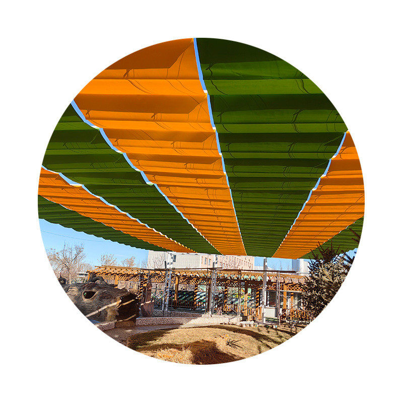 折叠遮阳棚安装户外庭院幼儿园智能遮阳帘手动简易电动天棚帘厂家