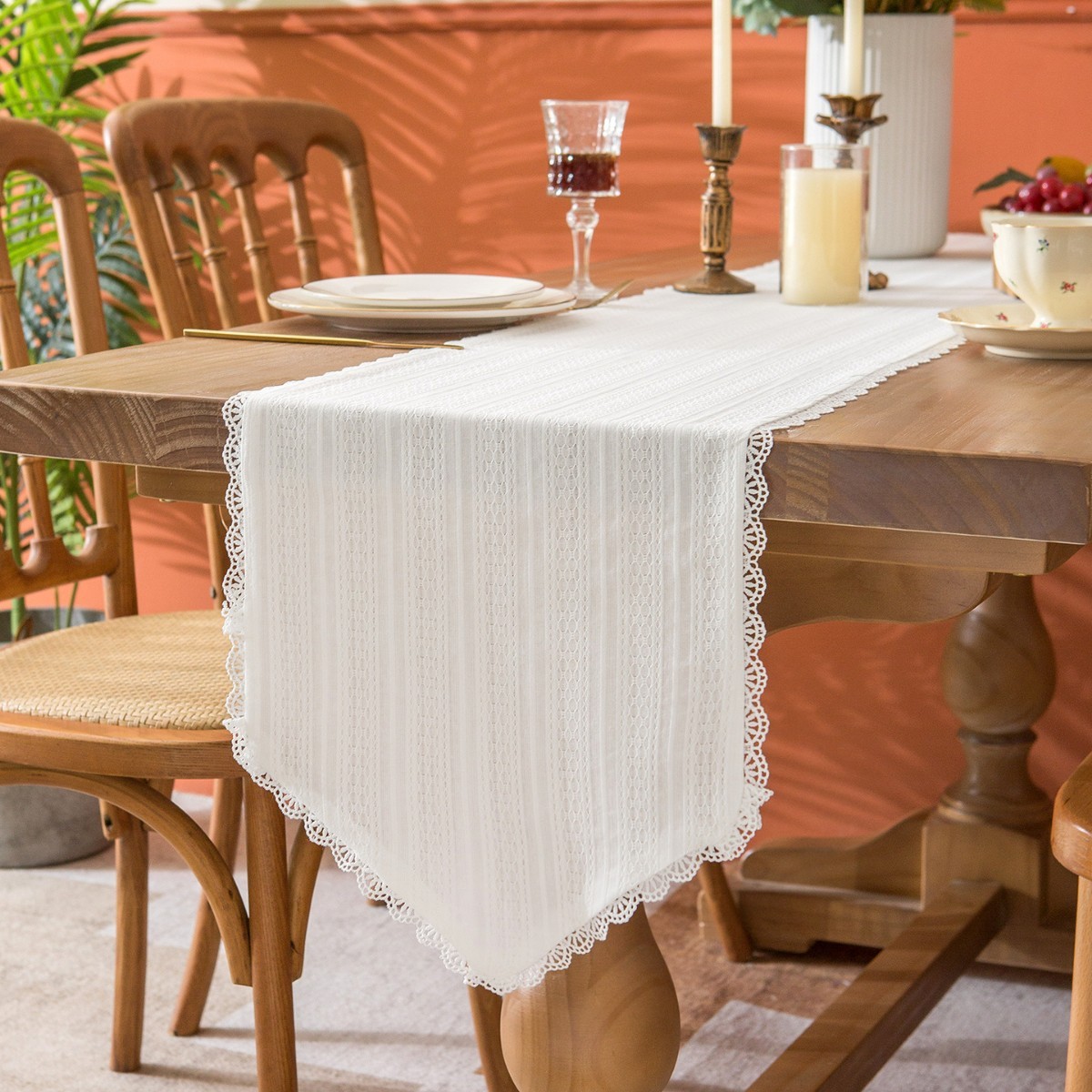 白月光蕾丝花边桌旗桌垫盖布盖巾斗柜盖布茶几布桌布布艺简约包邮