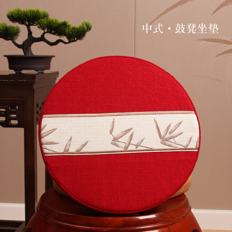 圆形坐垫中式红木椅子垫鼓凳藤椅防滑屁垫家用茶室圈椅海绵圆垫子