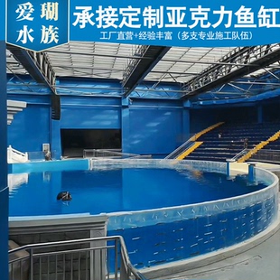 承接大型亚克力异形鱼缸工程圆柱观赏鱼缸海洋馆海底隧道鱼缸造景