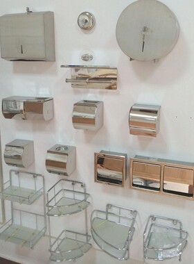 长固st-v0307圆底座不锈钢三角形玻璃浴室置物架平台转角收纳架