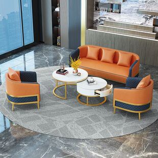 酒店大堂轻奢接待沙发风售楼处美容院商务会所休息区洽谈桌椅组合