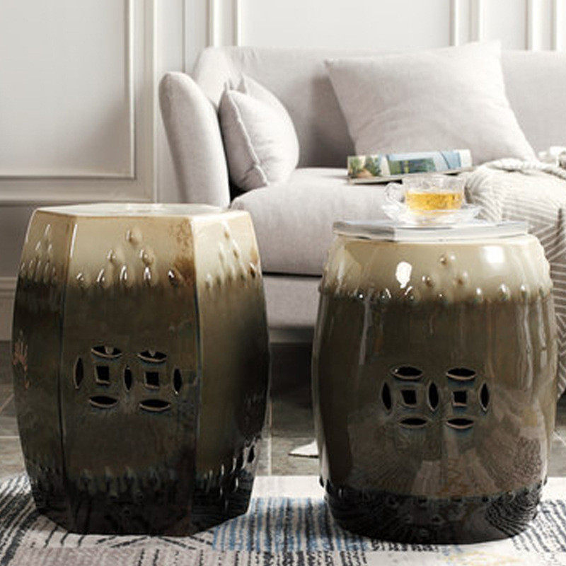 热销手工窑变鼓凳新中式陶瓷圆凳青花瓷古筝凳凳子瓷坐墩琴凳仿古,特色手工艺,青花瓷,淘宝优惠券,粉丝福利购,淘宝优惠卷