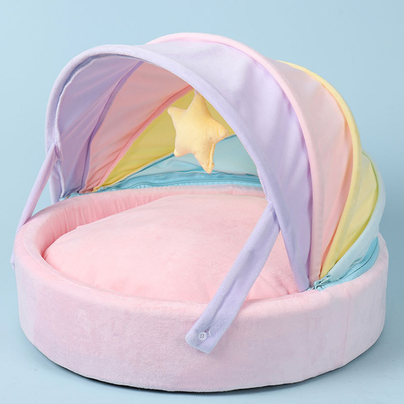 厂家直发猫窝冬季保暖半封闭四季式可拆洗猫床公主床摇篮猫咪用品