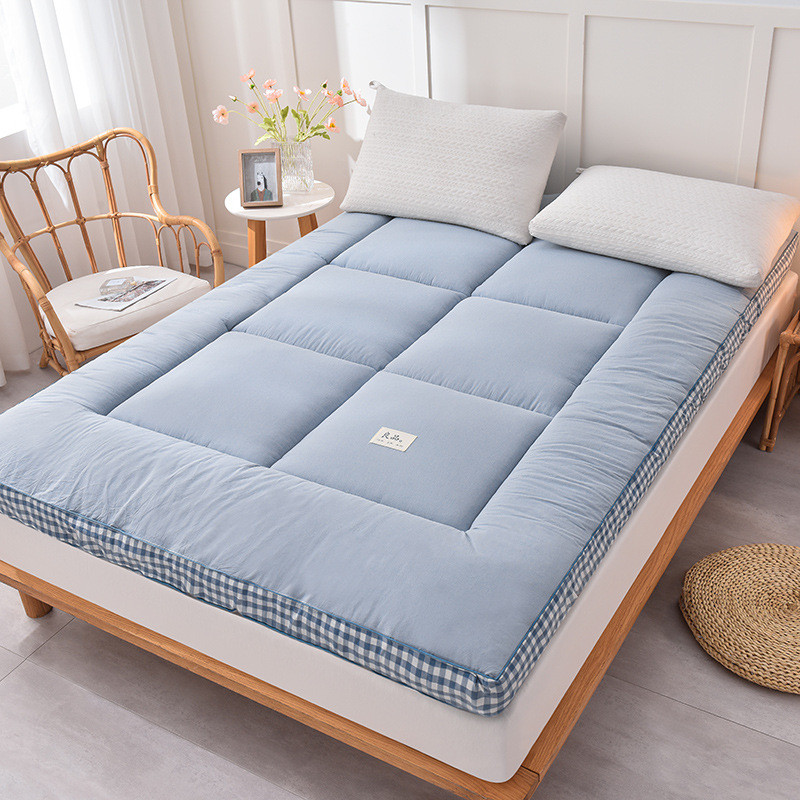 色织加厚立体羽丝棉格子床垫床褥家用可折叠软垫学生宿舍褥子