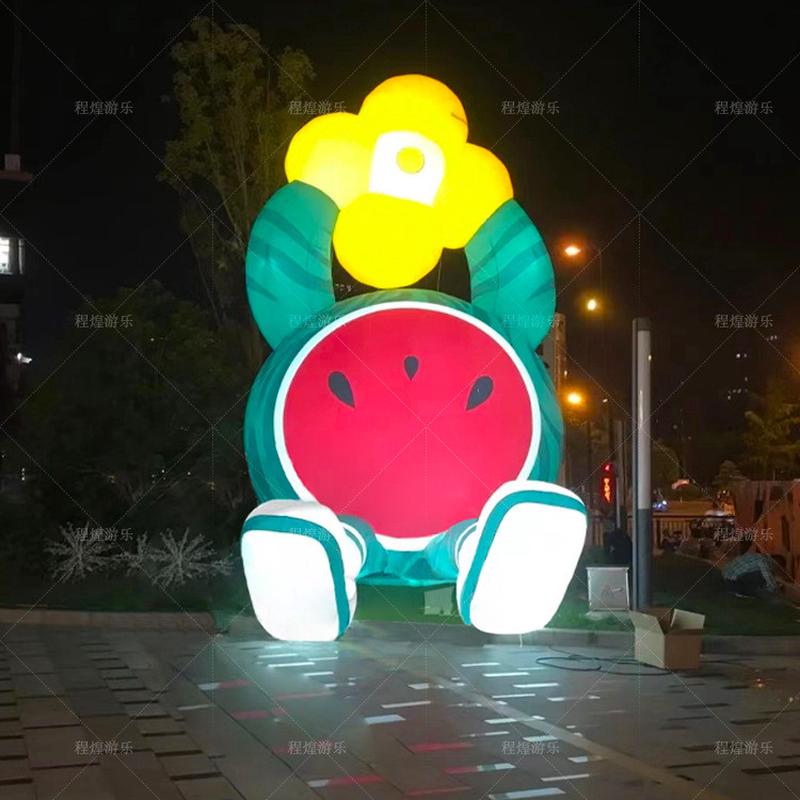 夏日西瓜气模柠檬水果充气清凉主题派对市集商场活动美陈装饰道具
