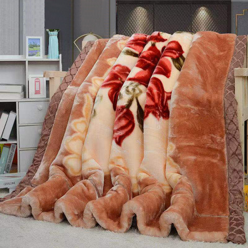 加厚双层冬季拉舍尔婚庆毛毯被子学生宿舍双人绒毯结婚毯大红毯子