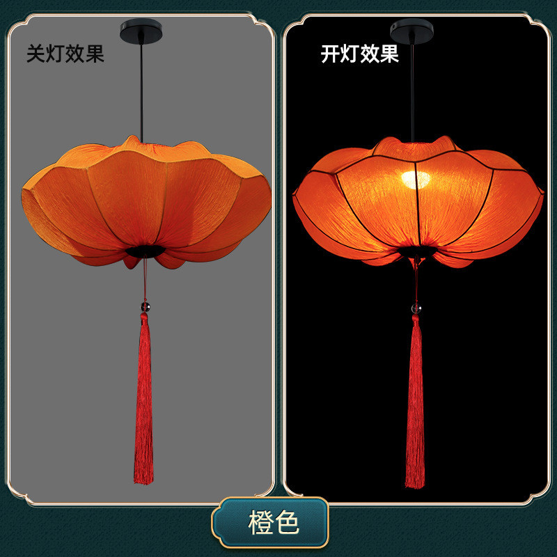 中国风异形手绘灯笼仿古布艺风景区吊灯酒店走廊玄关庭院宫灯