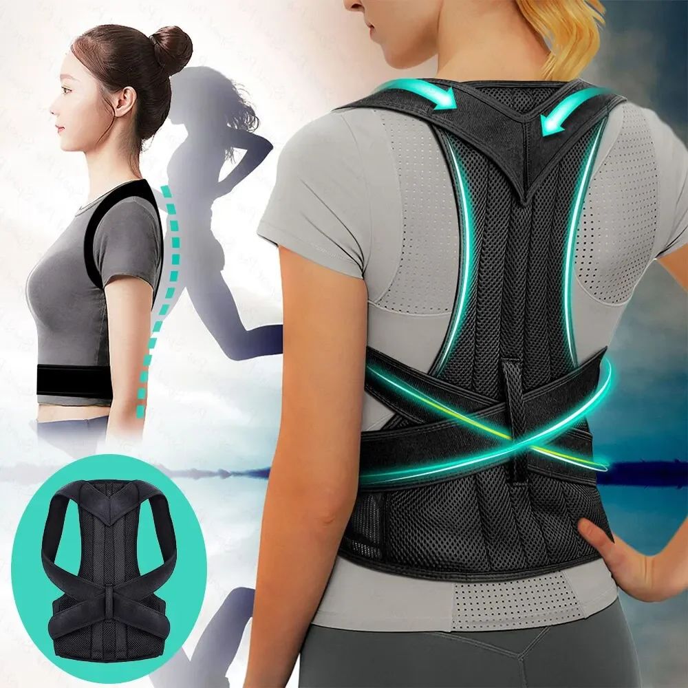 Adjustable Back Posture Corrector With Breathable Shoulder A