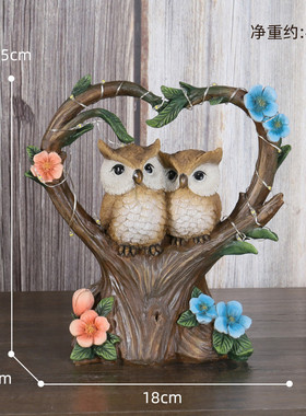 户外花园太阳能灯小狗猫头鹰摆件庭院景观树脂动物欢迎牌摆件