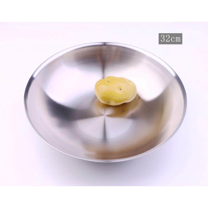 86m0304不锈钢大盆圆盆洗菜盆饭盆发面揉面果蔬盆和面复底30cm32c