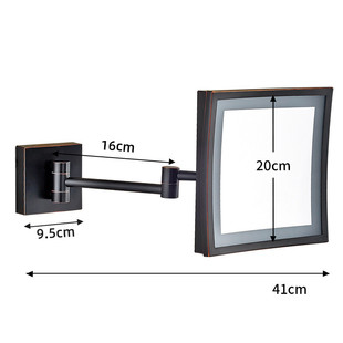 方形led灯化妆镜浴室单面壁挂伸缩折叠镜3美容镜放大倍卫生间镜子