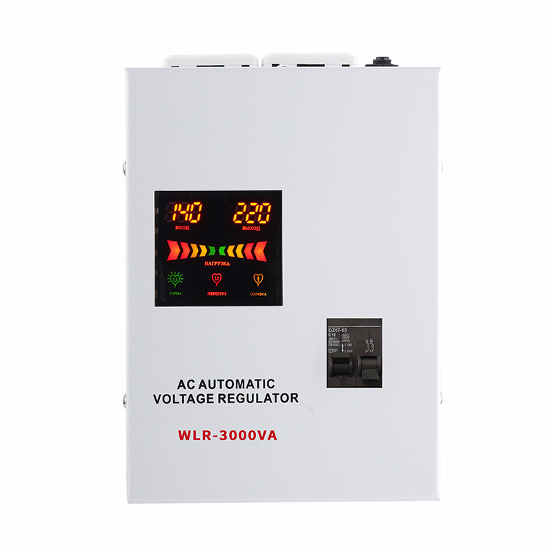 wlr白色液晶显示屏220v单相稳压器多功率壁挂式家用稳压器