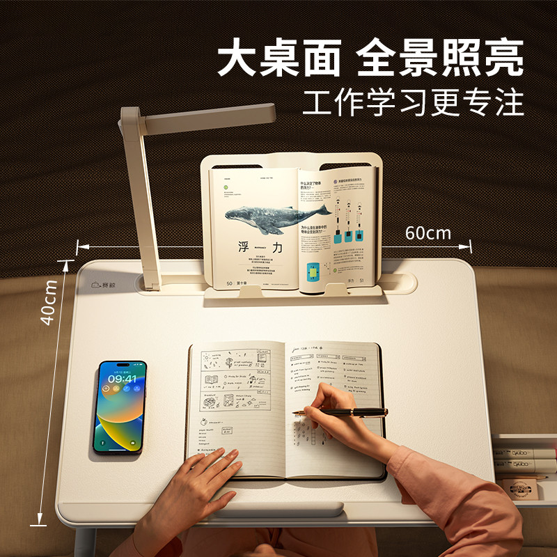 赛鲸书桌带升降床上小桌子电脑桌台灯家用学生学习桌飘窗简易新品