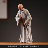 中式 禅意小和尚摆件创意陶瓷家居书房客厅小沙弥茶桌桌面装 饰摆设