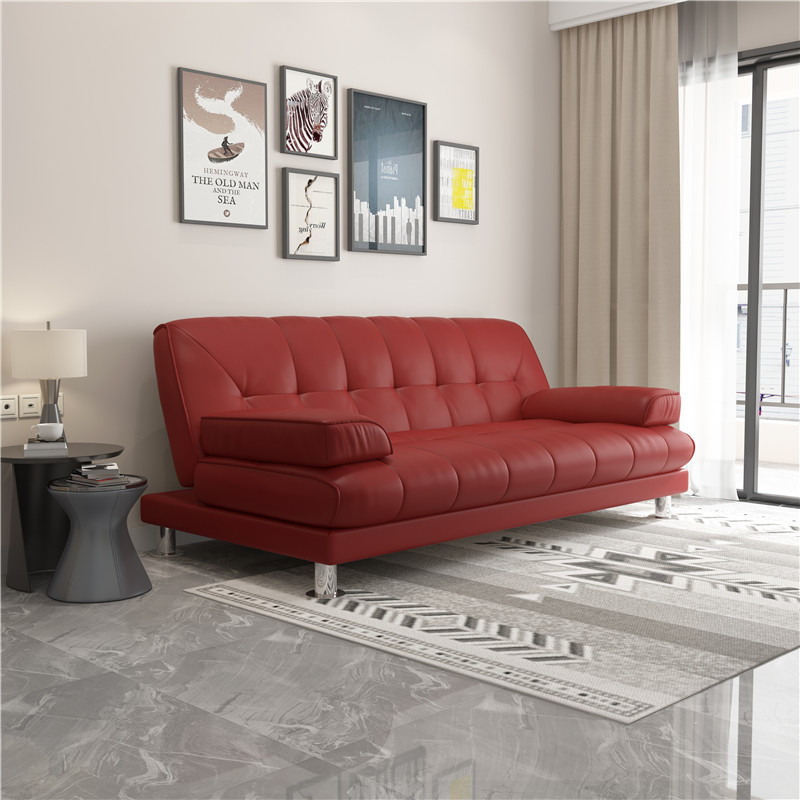 j经济可折叠两用沙发床现代简约小户型办公室家用多功能皮沙发三h