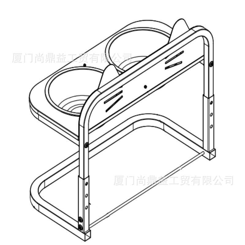 铁艺双盆狗食双碗狗盆狗碗猫碗宠物架支架狗食盆金毛大型犬批发