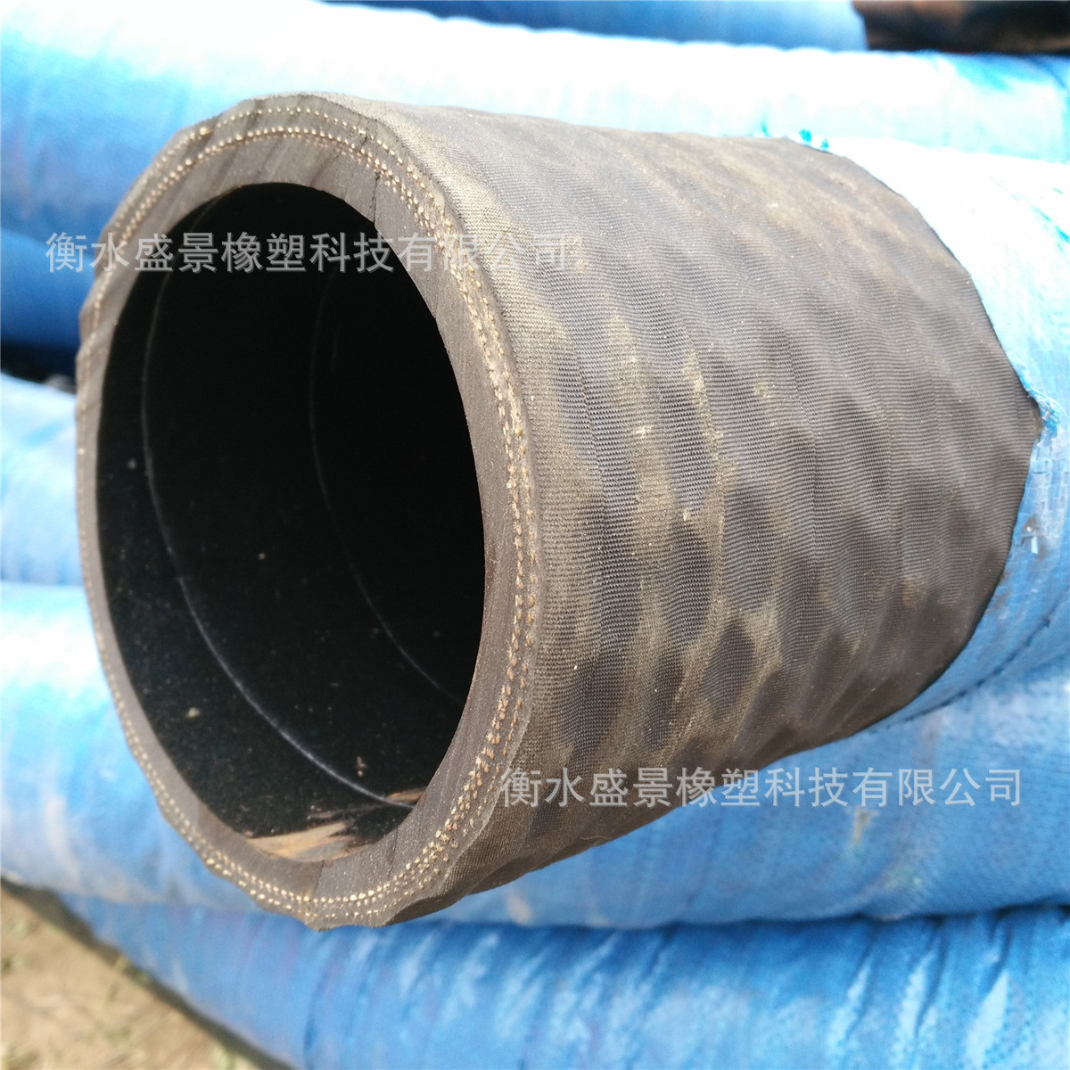 沙排现货4寸法兰式钢丝编织高压抽盛景污液压油管大口径胶管