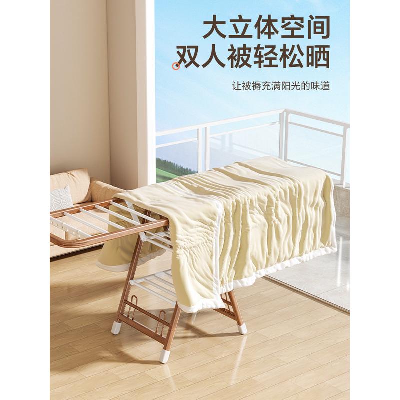 折叠晾衣架落地家用阳台晒衣架室内婴儿凉衣杆挂衣服架晒被子