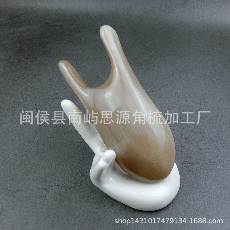 天然白水牛角拨筋棒鼻子棒眼部穴位刮痧按摩板多功能按摩器