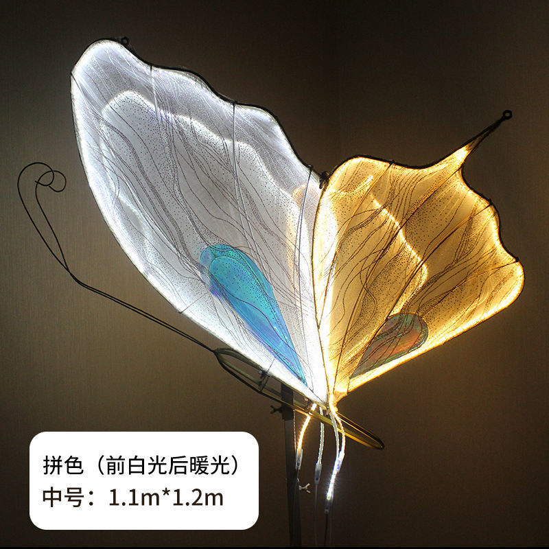 发光礼堂婚庆道具路引铁艺婚蝴蝶吊顶装饰舞台迎宾区布置摆件厂家