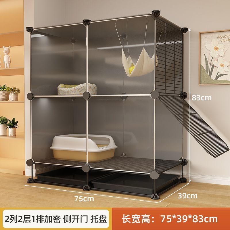 猫笼子家用室内加密铁网带超大自由空间猫笼厕所一体猫别墅猫咪屋