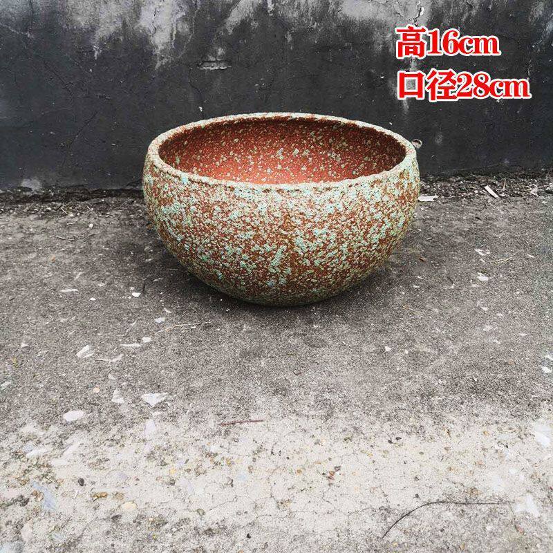 水草种植罐插画花盆陶罐多肉复古创意土陶罐桌面高植物陶瓷水培