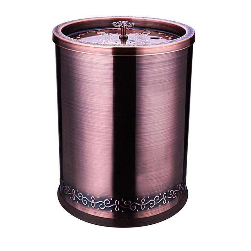 新中式古铜色茶水桶加厚茶馆商用手提茶渣桶不锈钢家用废水茶桶