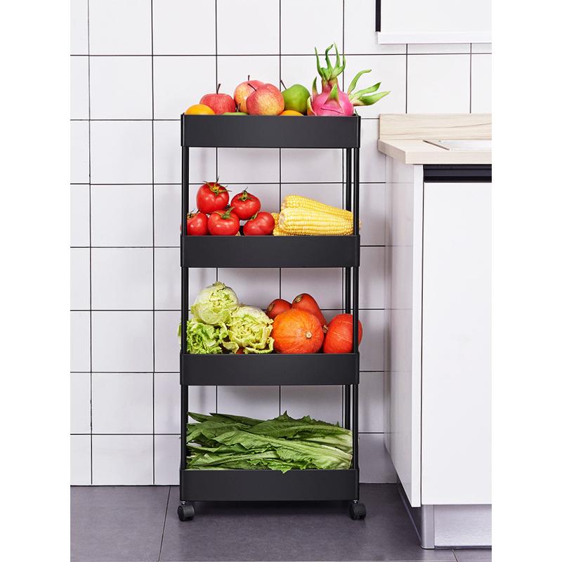 热销5dbj批发蔬菜置物架窄厨房夹缝落地收果蔬水果菜篮子20cm窄缝