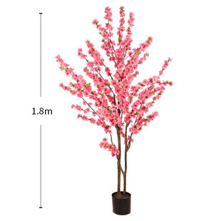 仿真桃花假树盆栽客厅摆设装饰桃树落地花室内树假塑料植物景观树