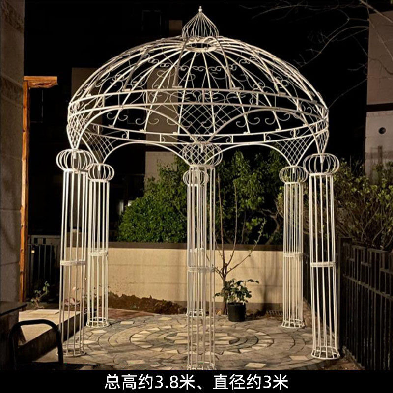 婚庆户外婚礼庭院绢花门花架爬藤架花园铁艺花架网格拱门拱门花架