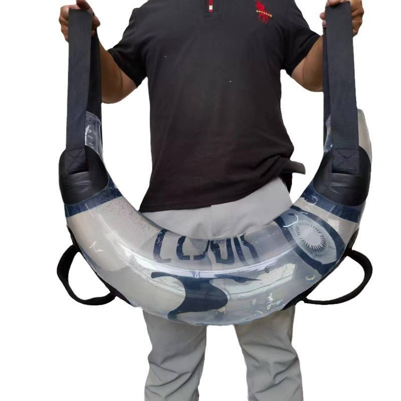 透明负重水袋水袋健身注水举重能量包pvc深蹲器材体能牛角包器材