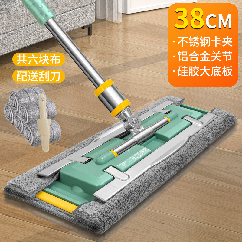 si6k拖把家用平板一拖净地夹固式干湿两用地板专用拖厨房瓷砖拖布