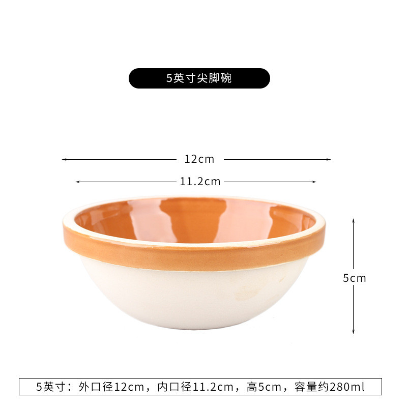 5nqj批发陶瓷10个套装蒸笼钵仔碗土陶蒸饭老式碗小碗菜蒸蛋商用蒸