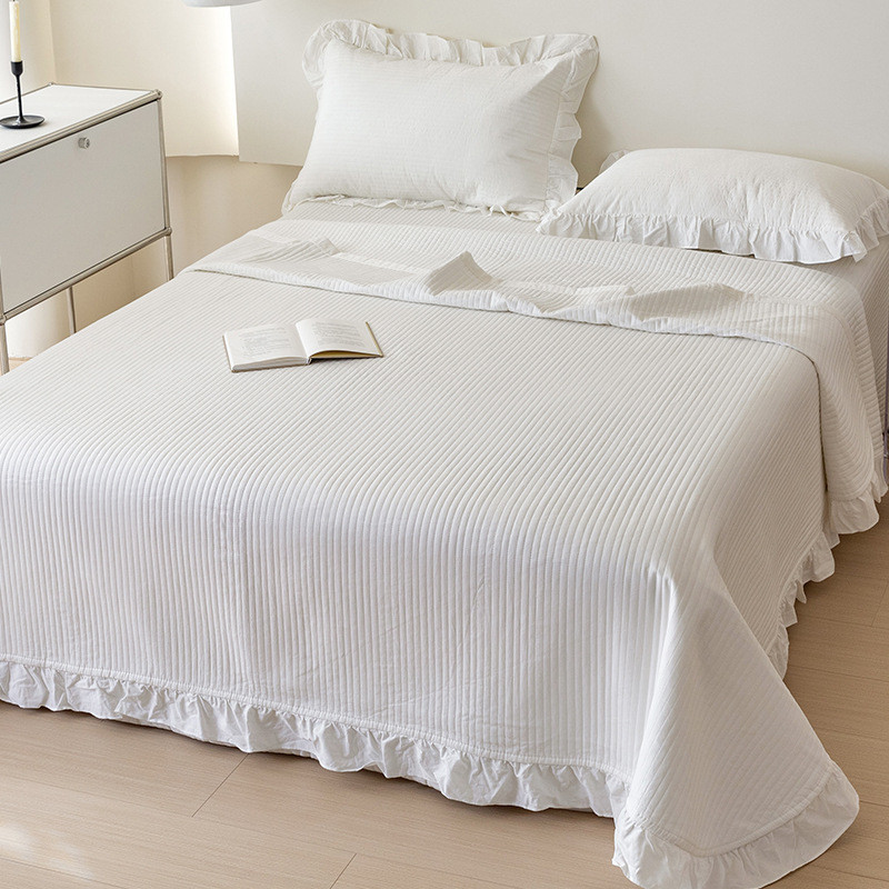 公主风夹水洗棉榻榻米炕盖床盖单件棉床单三件套2024新款四季通用