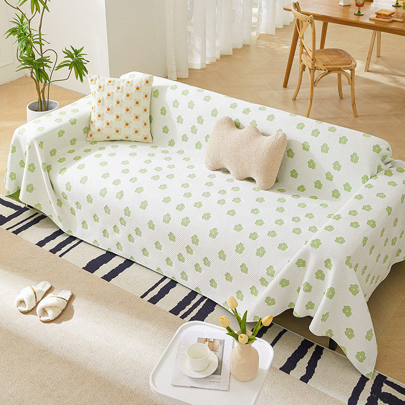 夏季冰丝沙发盖布2024新款轻奢风一片式凉套沙发巾多功能全盖感罩